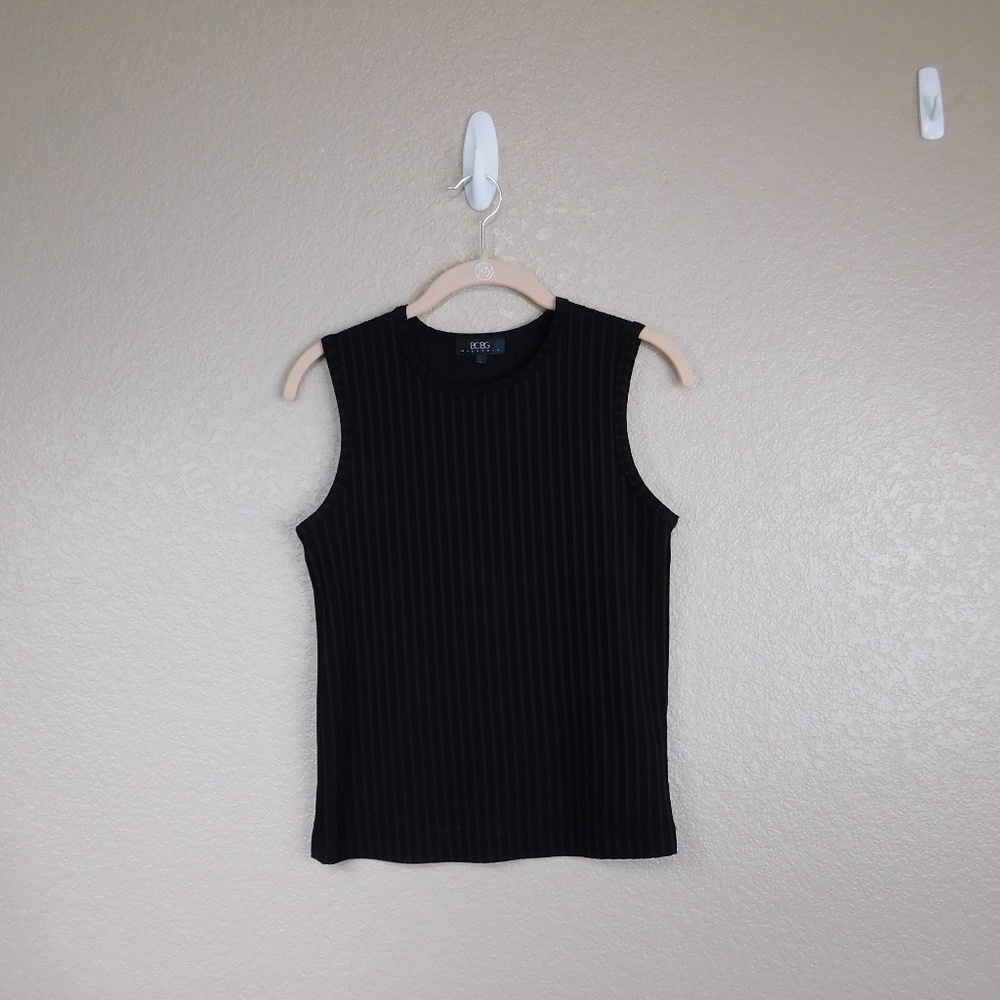 BCBG Max Azria Black Ribbed Tank